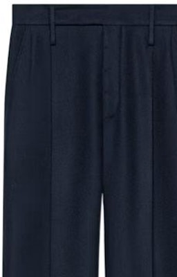 (W) GUCCI FW22 Pantalones Largos de Cachemira Azul Marino Rectos Casual 721495-Z6519-4440 Lookbook (W) GUCCI FW22 Pantalones Largos de Cachemira Azul Marino Rectos Casual 721495-Z6519-4440