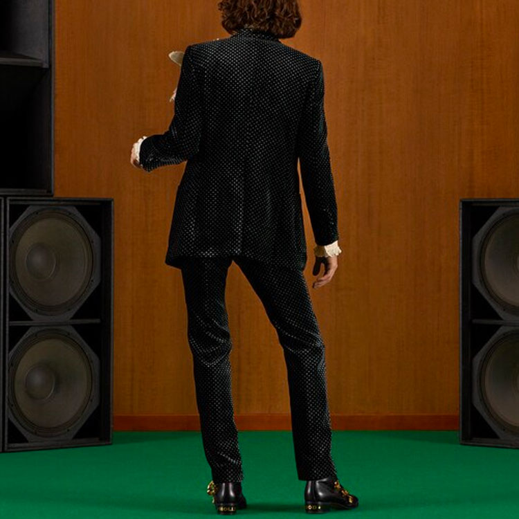 Lookbook (W) グッチ FW22 ベルベット ソリッドカラー カジュアルパンツ ブラック 703080-ZAI39-1070