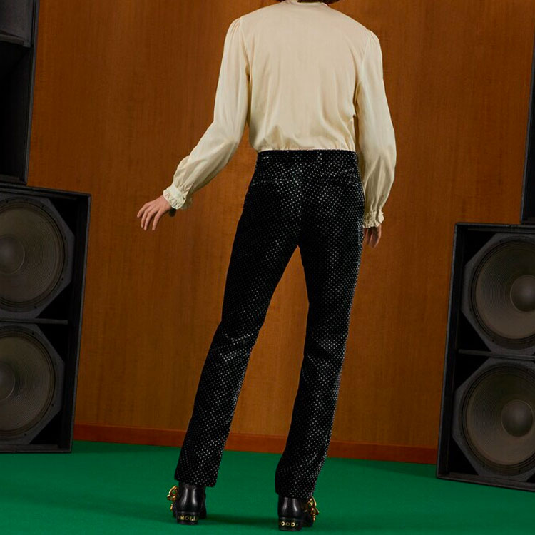 Purchase (W) グッチ FW22 ベルベット ソリッドカラー カジュアルパンツ ブラック 703080-ZAI39-1070