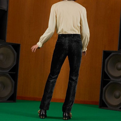 (W) グッチ FW22 ベルベット ソリッドカラー カジュアルパンツ ブラック 703080-ZAI39-1070 Purchase (W) グッチ FW22 ベルベット ソリッドカラー カジュアルパンツ ブラック 703080-ZAI39-1070