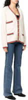 Shop (W) GUCCI FW22 白色純棉針織衫搭配對比飾邊 688203-XJD43-9709