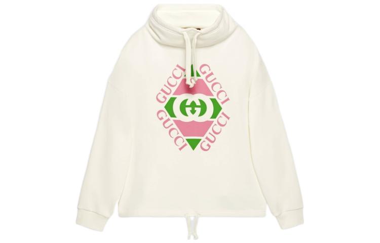 (Women) GUCCI FW22  White Logo Print Long-Sleeve Hoodie. 717417XJEV6 圖 2