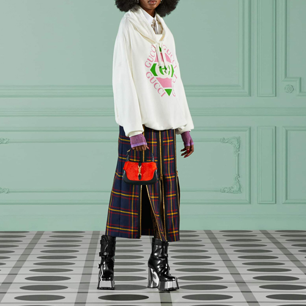 (Women) GUCCI FW22  White Logo Print Long-Sleeve Hoodie. 717417XJEV6 圖 5