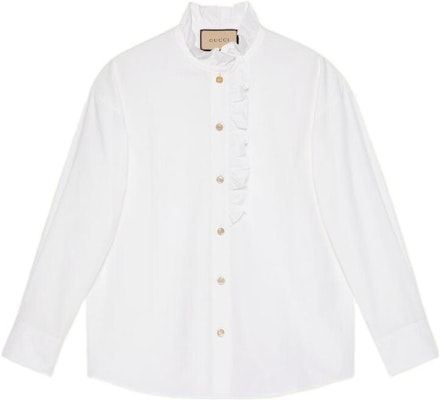 (W) GUCCI FW22 白色長袖荷葉邊防曬襯衫 690723-ZLC02-9000 Order (W) GUCCI FW22 白色長袖荷葉邊防曬襯衫 690723-ZLC02-9000