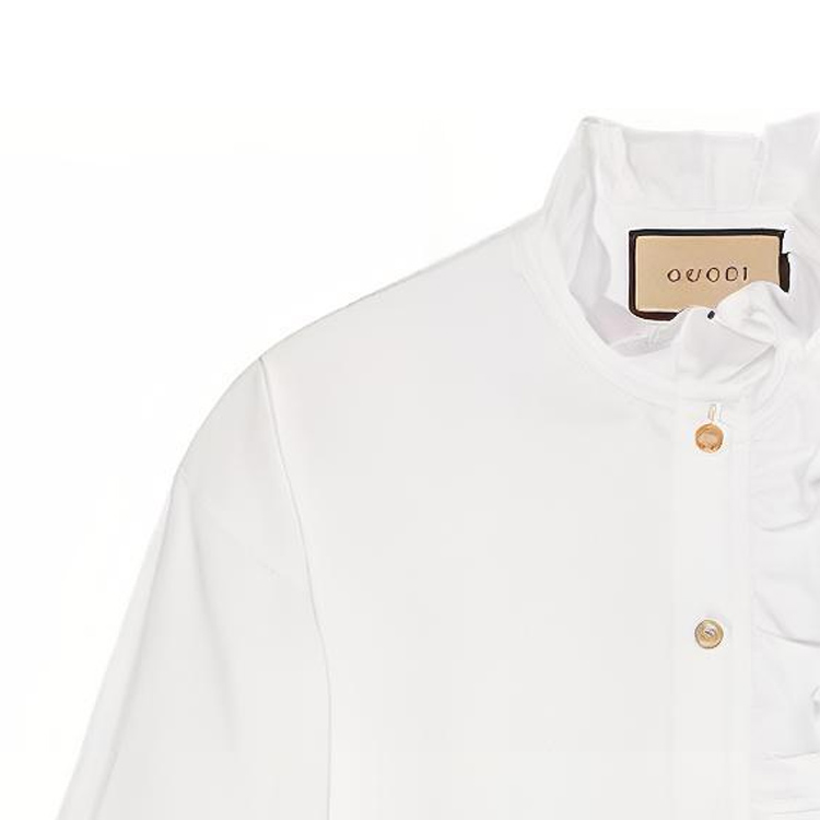 Lookbook (W) GUCCI FW22 白色長袖荷葉邊防曬襯衫 690723-ZLC02-9000