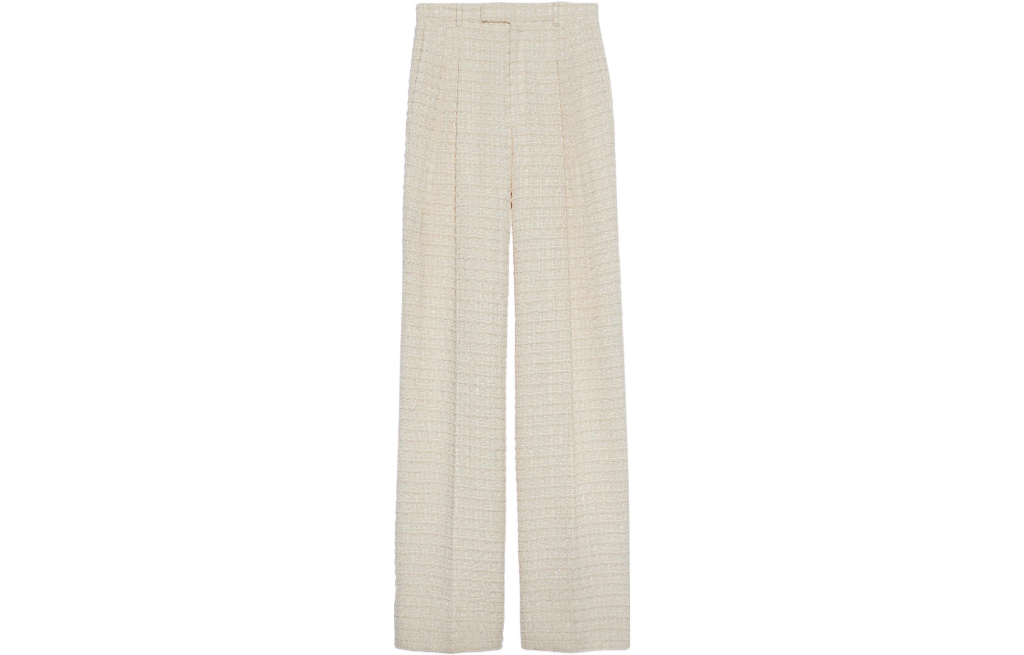 (Women) Gucci FW22 Beige Straight-Leg Casual Pants with Buttons 721691-ZAK59-9200