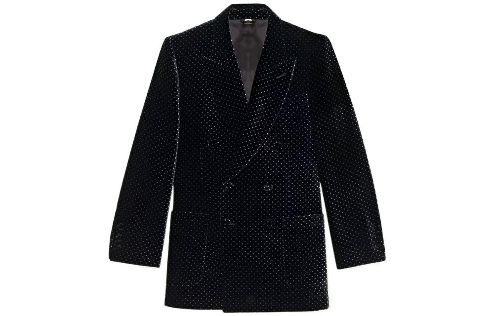 (Women) Gucci FW22 Black Double-Breasted Blazer with Pockets 703040-ZAI39-1070