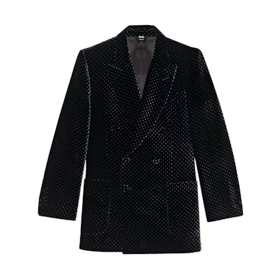 (Women) Gucci FW22 Black Double-Breasted Blazer with Pockets 703040-ZAI39-1070