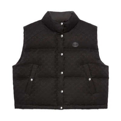 (Women) Gucci FW22 Black GG Print Down Vest 717553-Z9AAW-1000