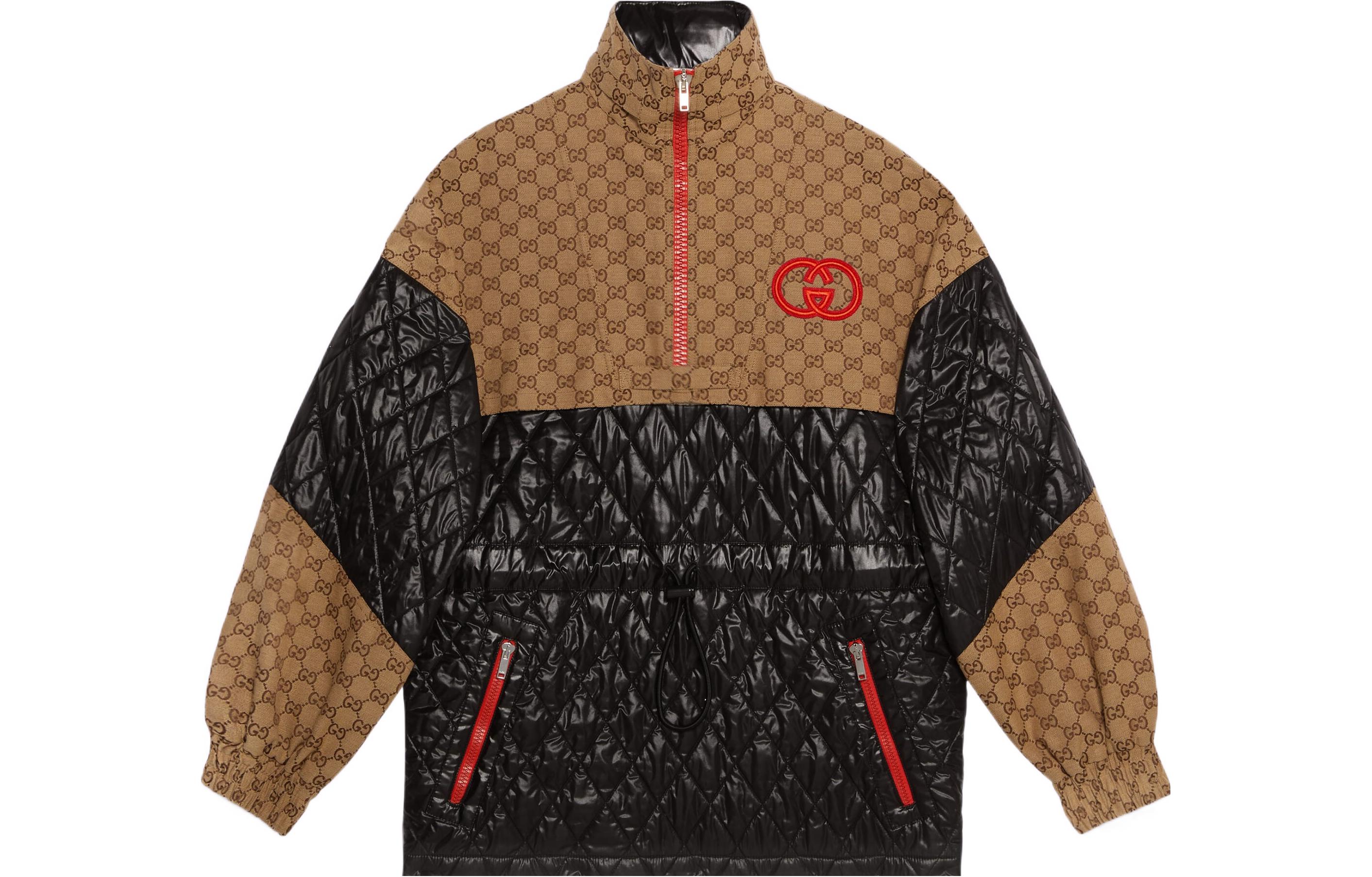 (Women) Gucci FW22 Black Half-Zip Logo Print Jacket 720574-XJE43-2102