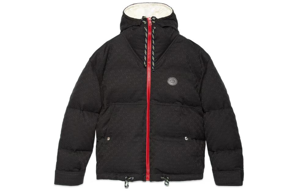 (Women) Gucci FW22 Black Hoodie Zip Jacket with Chest Logo Patch 717557-Z9AAQ-1043