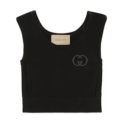 (Women) Gucci FW22 Black Logo Knit Crewneck Cami Sweater Vest 716753-XJETV-1189