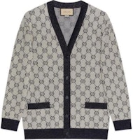 (Women) Gucci FW22 Black Logo Print Knit Cardigan Sweater 692727XKB54 (Women) Gucci FW22 Black Logo Print Knit Cardigan Sweater 692727XKB54