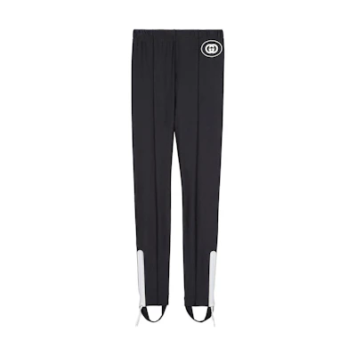 (Women) Gucci FW22 Black Logo Print Stirrup Leggings 688617-XJD6D-1070