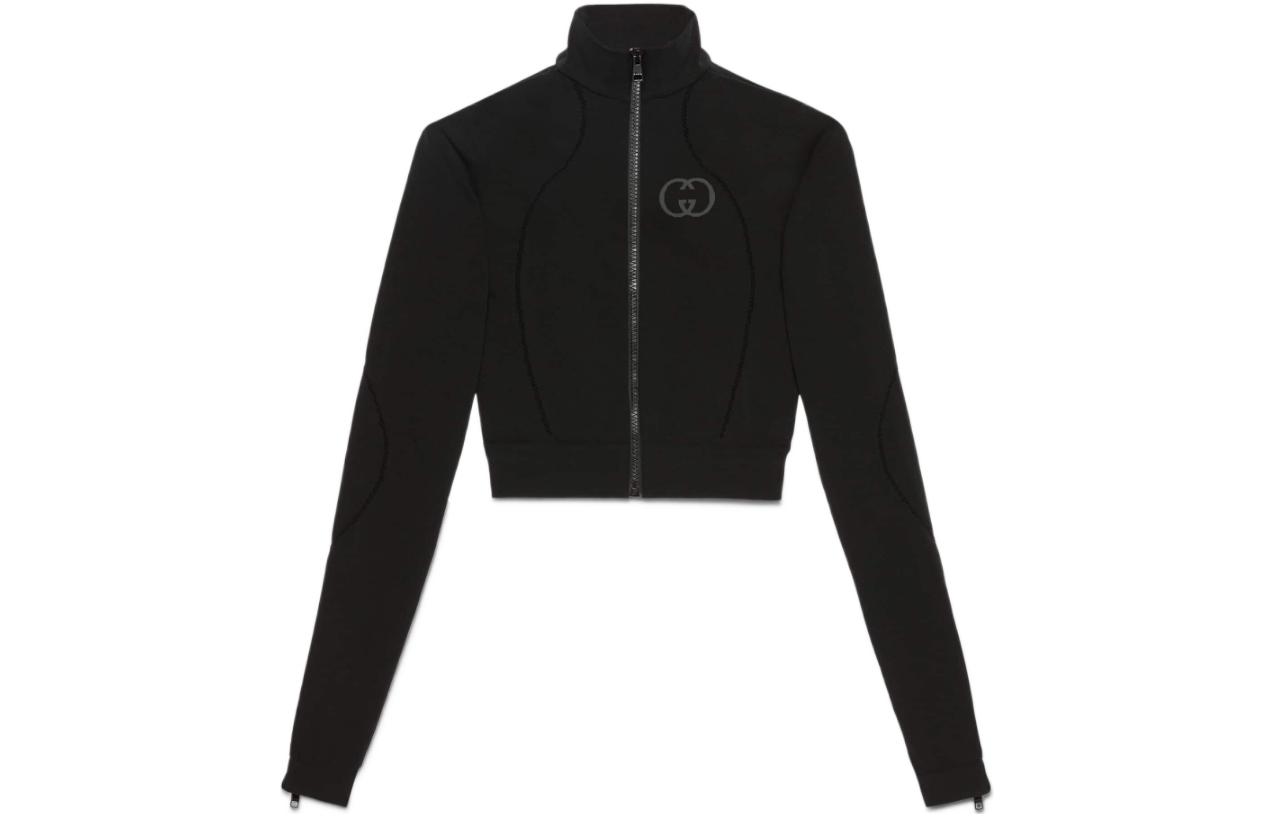(Women) Gucci FW22 Black Solid Double G Knit Full-Zip Jacket 716747-XJETV-1189