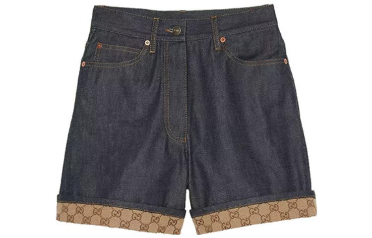 (Women) Gucci FW22 Blue Straight-Leg Denim Shorts 701707-XDB2A-4759