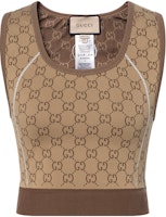 (Women) Gucci FW22 Brown Logo Jacquard Vest Sweater 726369-XJETY-9742 (Women) Gucci FW22 Brown Logo Jacquard Vest Sweater 726369-XJETY-9742