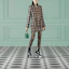 Lookbook (W) 古驰 FW22 棕色格纹长袖纽扣外套 721316-Z8A5A-2275