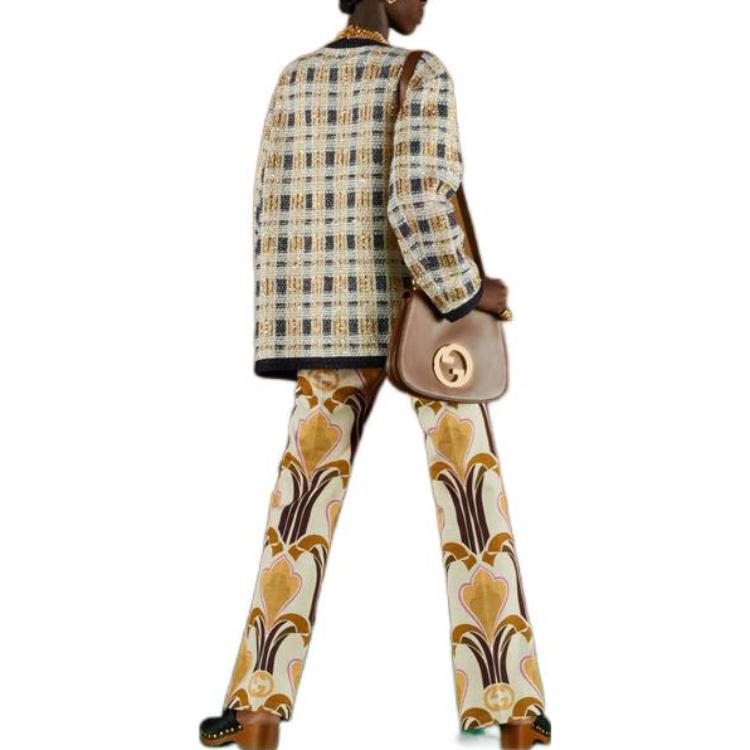 (Women) Gucci FW22 Check Print Single-Breasted Jacket Khaki 691452-ZAIU7-9791 圖 4