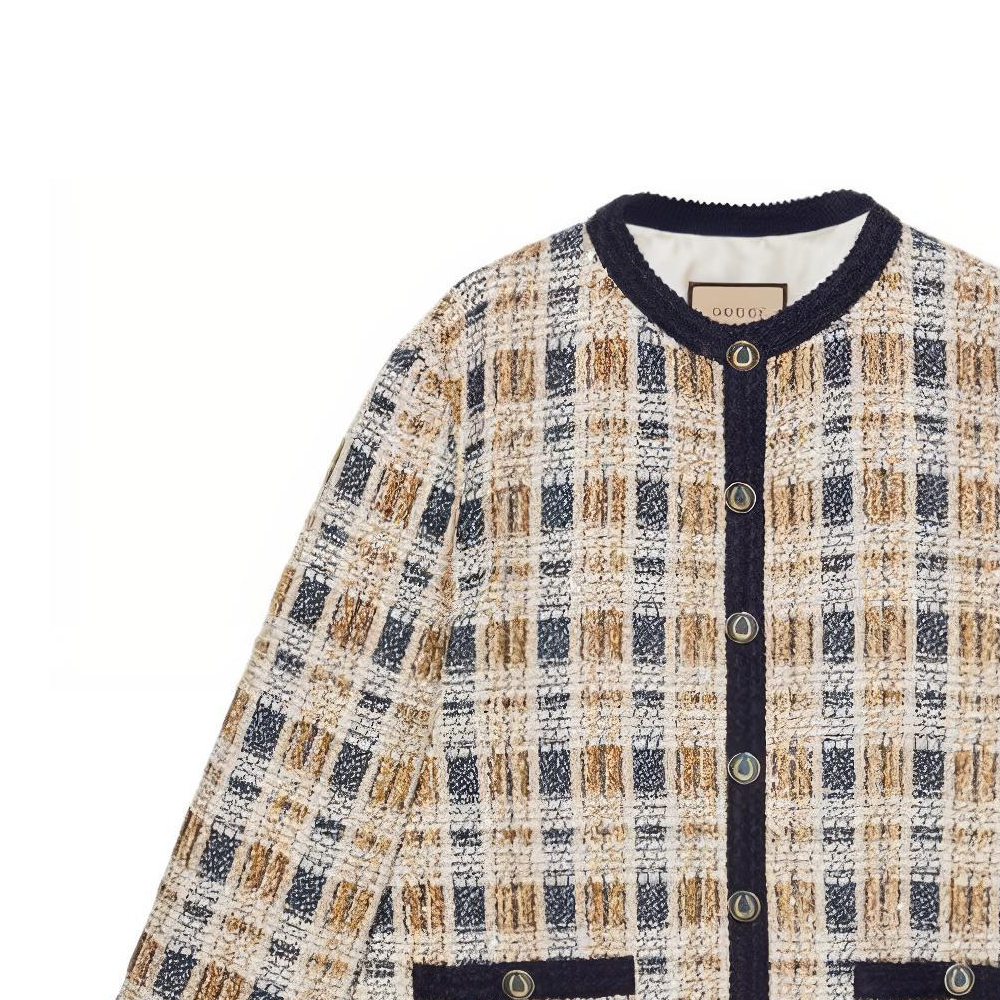 (Women) Gucci FW22 Check Print Single-Breasted Jacket Khaki 691452-ZAIU7-9791 圖 6