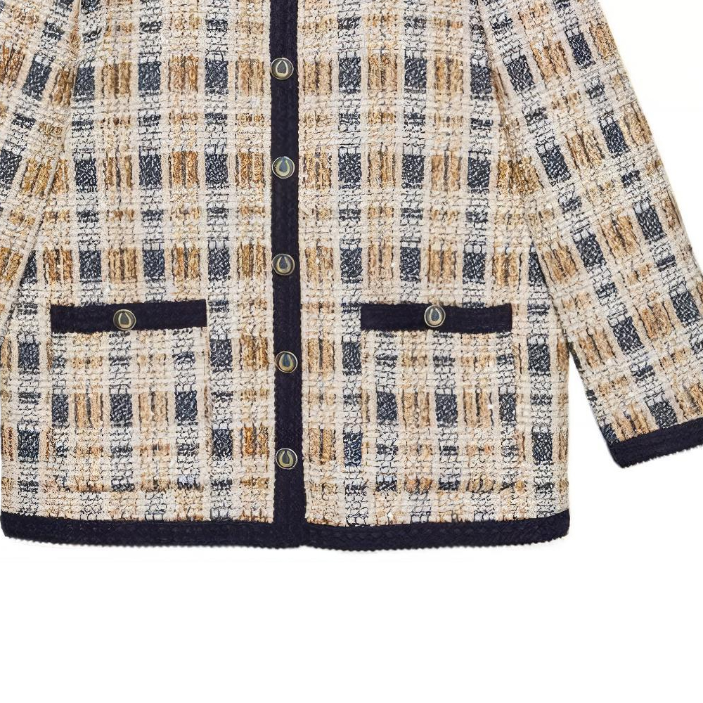 (Women) Gucci FW22 Check Print Single-Breasted Jacket Khaki 691452-ZAIU7-9791 圖 7