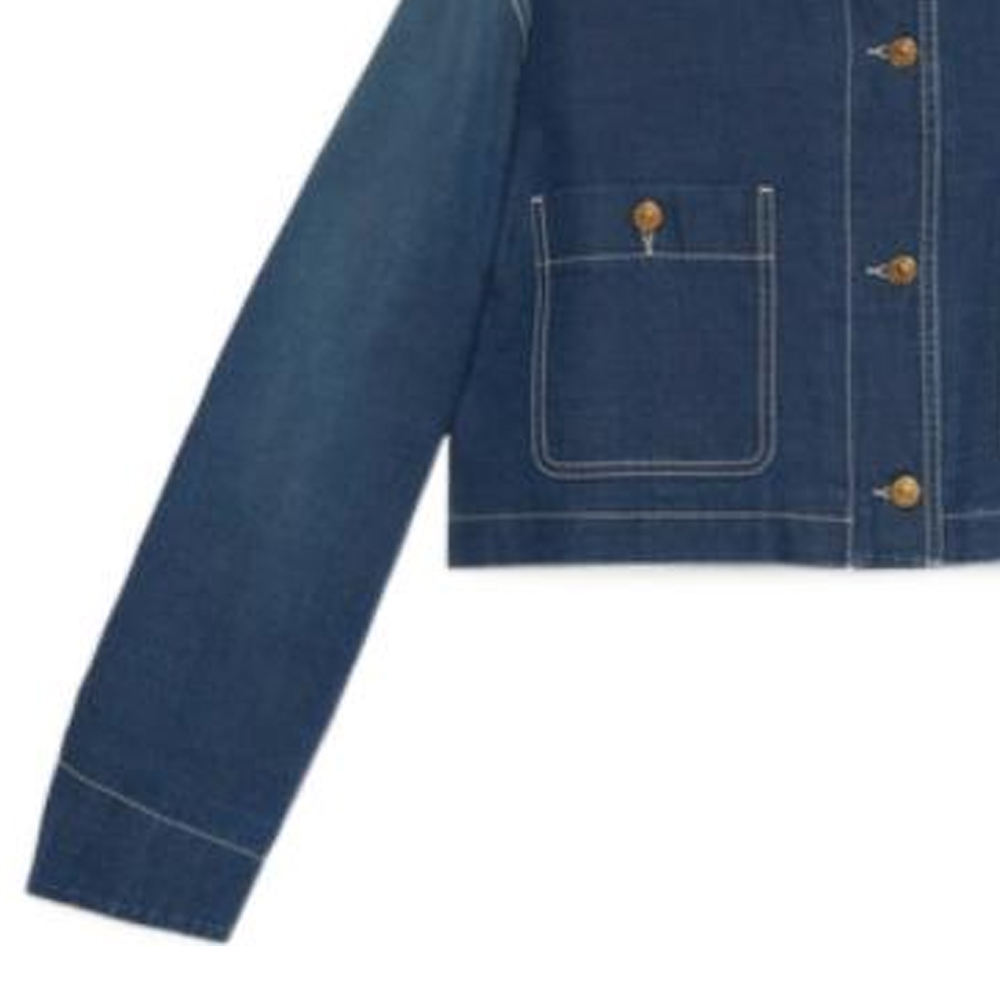 Purchase (Women) GUCCI FW22 Color Block Denim Jacket Women’s Blue Long Sleeve 714291-XDB3F-4759