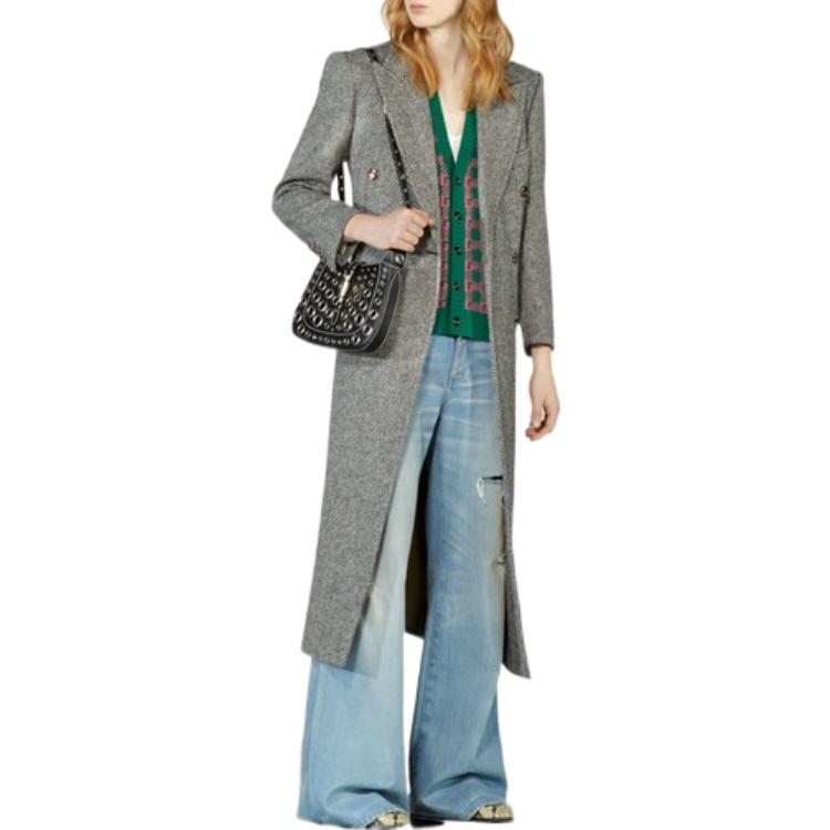 Lookbook (W) GUCCI FW22 仿舊寬腿休閒牛仔褲 藍色丹寧。 716490-XDB6M-4452