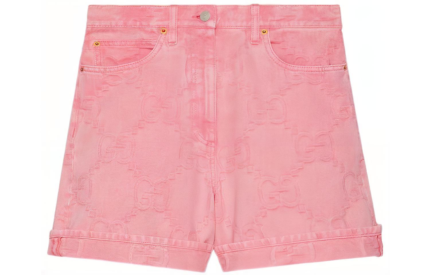 (Women) Gucci FW22 Embossed GG Denim Shorts Women’s Pink 693211-XDBZK-5739