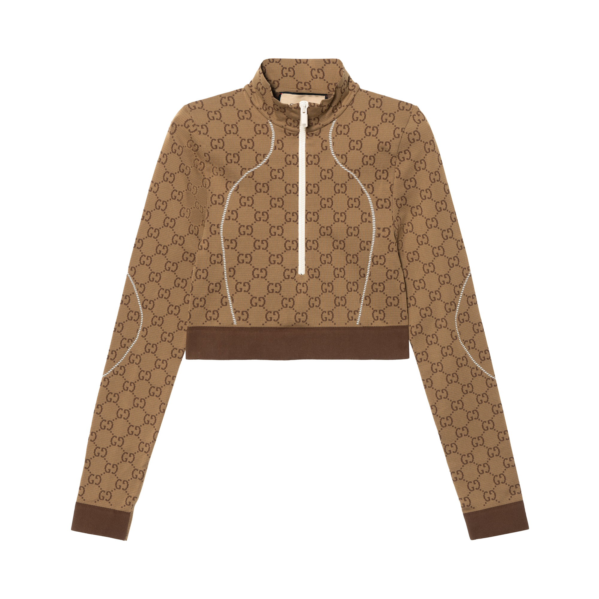 Buy (W) グッチ FW22 GG ジャカード ハーフジップ ニット セーター エボニー 715524-XJETY-9742