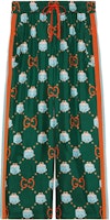 (Women) Gucci FW22 Green Cartoon Logo Print Trousers Casual Pants 735086-XJFBU-3343 (Women) Gucci FW22 Green Cartoon Logo Print Trousers Casual Pants 735086-XJFBU-3343