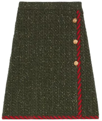 (Women) Gucci FW22 Green Solid Button Casual Midi Dress 713317-XKCLG-3413 Buy (Women) Gucci FW22 Green Solid Button Casual Midi Dress 713317-XKCLG-3413