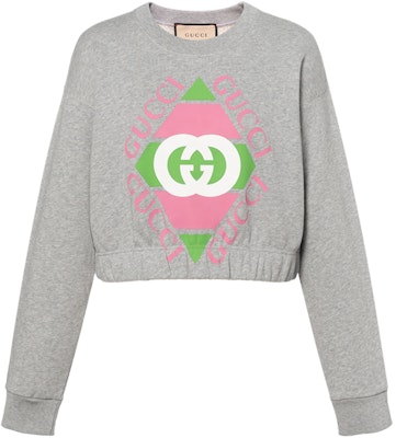 (Women) Gucci FW22 Grey Sweatshirt with Logo Print 717404-XJEV8-1230 Buy (Women) Gucci FW22 Grey Sweatshirt with Logo Print 717404-XJEV8-1230