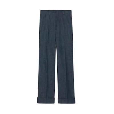(Women) Gucci FW22 High-Waisted Loose Jeans Dark Blue 712865-ZALP0-4783