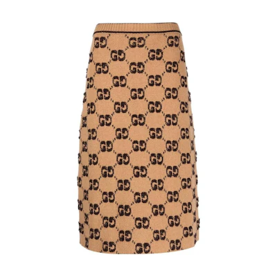 (Women) Gucci FW22 Jacquard Knit Dress with Logo 713301-XKCNA-2668
