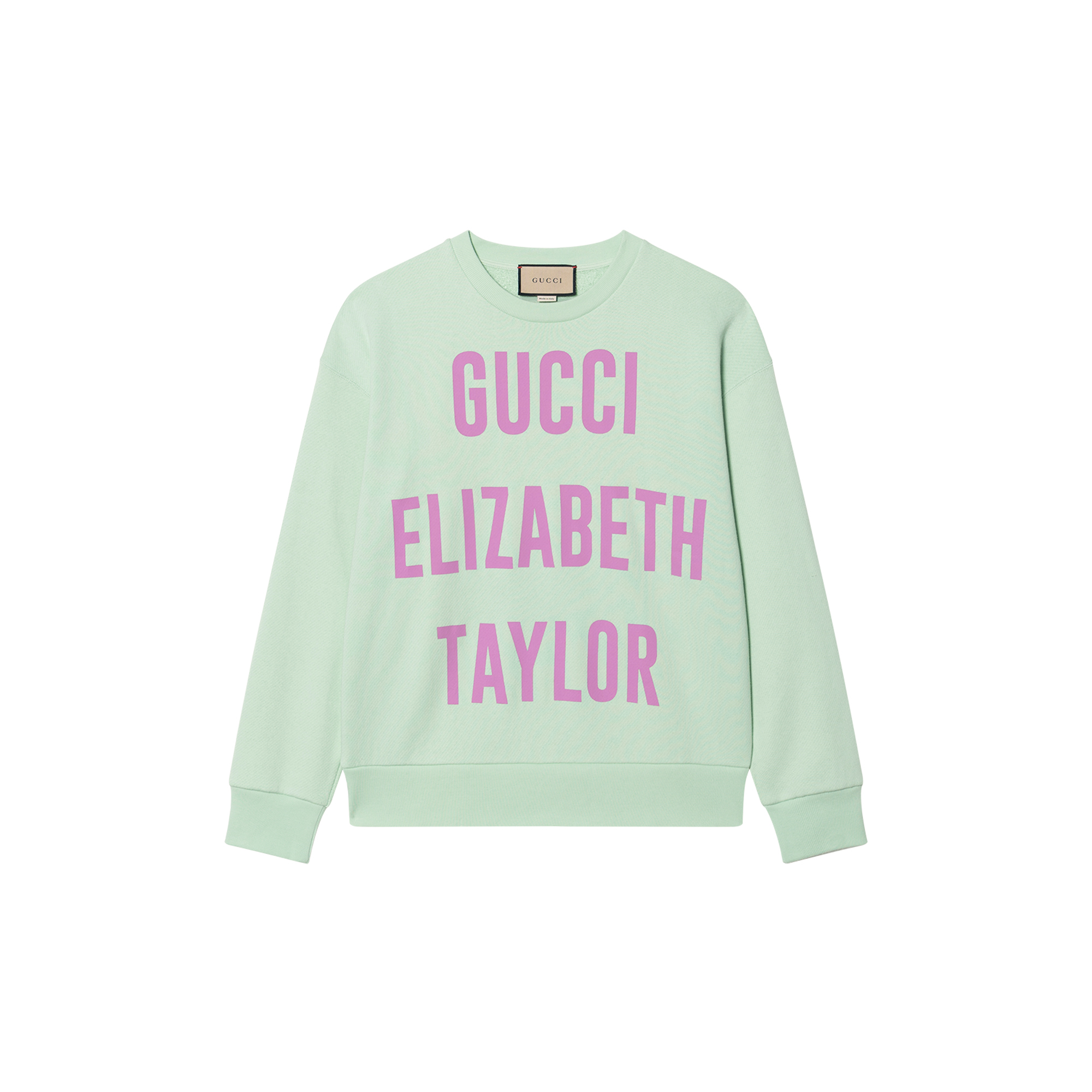 (Women) Gucci FW22 Letter Logo Green Crewneck Pullover Sweatshirt 688219-XJEF9-3176