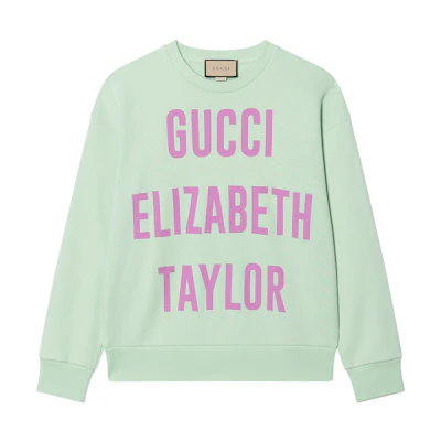 (Women) Gucci FW22 Letter Logo Green Crewneck Pullover Sweatshirt 688219-XJEF9-3176