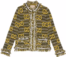 (Women) Gucci FW22 Logo Frayed Trim Long Sleeve Knit Sweater 717469-XKCQX-1127 (Women) Gucci FW22 Logo Frayed Trim Long Sleeve Knit Sweater 717469-XKCQX-1127