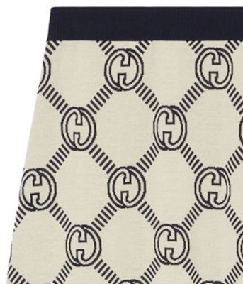 (W) グッチ FW22 ロゴ ジャカード Aライン ミディスカート アイボリーホワイト カジュアルスカート 692700-XKCB2-4492 Lookbook (W) グッチ FW22 ロゴ ジャカード Aライン ミディスカート アイボリーホワイト カジュアルスカート 692700-XKCB2-4492