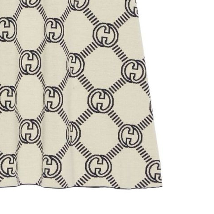 Details for (W) グッチ FW22 ロゴ ジャカード Aライン ミディスカート アイボリーホワイト カジュアルスカート 692700-XKCB2-4492