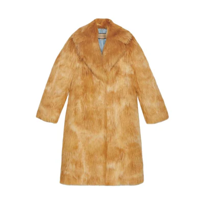 (Women) Gucci FW22 Long Artificial Fur Coat 708519-XEADU-7500
