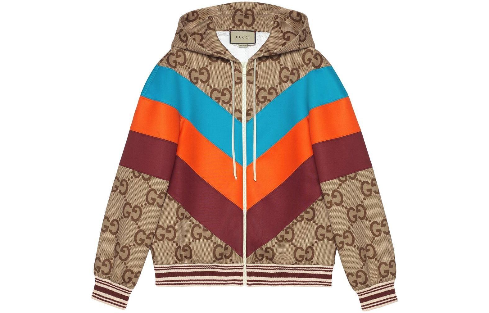 (Women) Gucci FW22 Multicolor Printed Logo Zip Hoodie Jacket 695743-XJECZ-2270