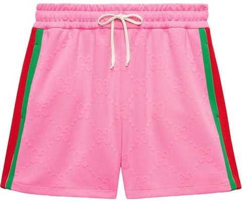 (Women) Gucci FW22 Pink Monogram Stripe Mid-Rise Casual Shorts 695729-XJECY-5835 Buy (Women) Gucci FW22 Pink Monogram Stripe Mid-Rise Casual Shorts 695729-XJECY-5835