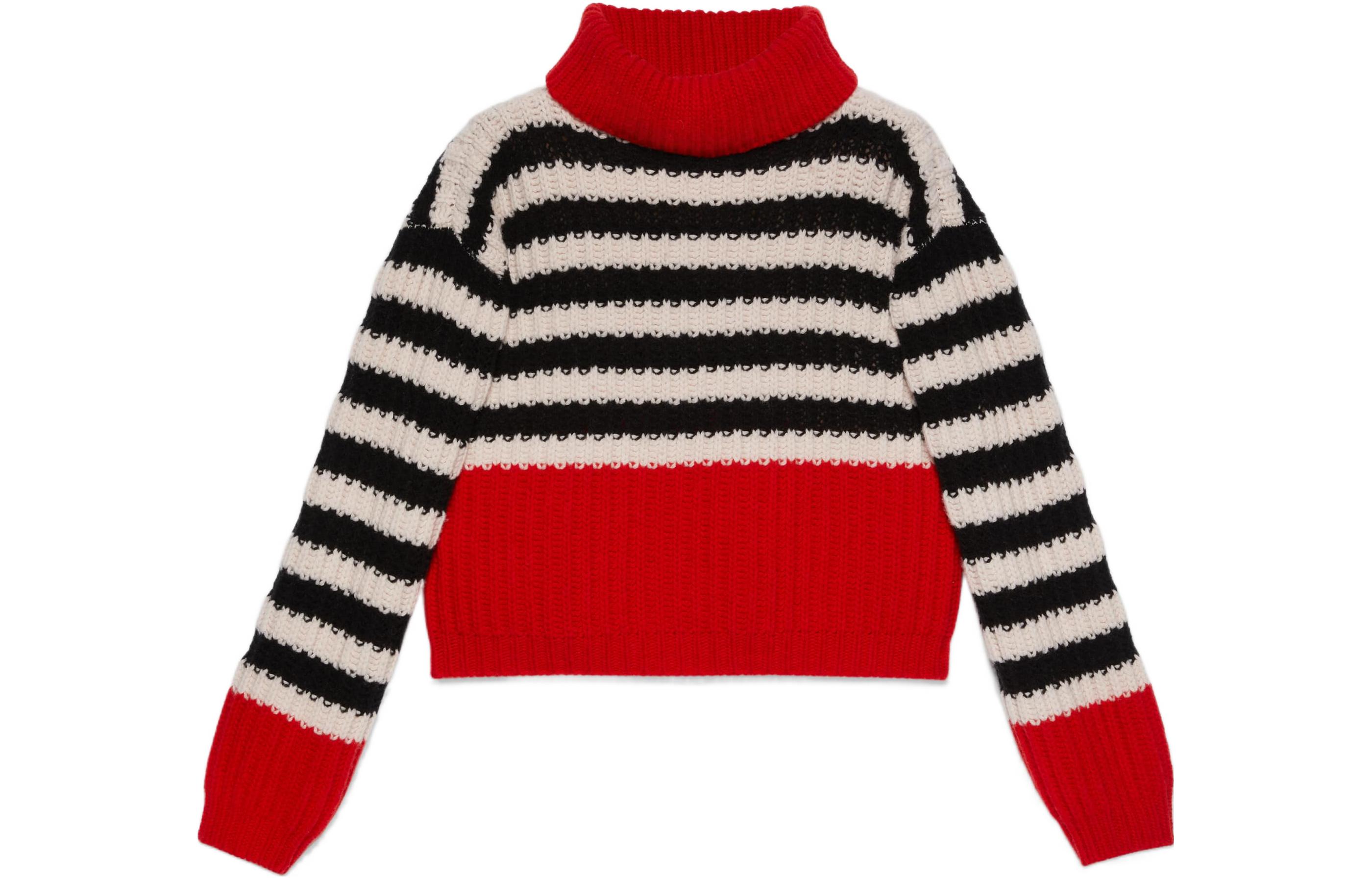 (Women) Gucci FW22 Red Striped Wool Turtleneck Sweater 718489-XKCLC-6306