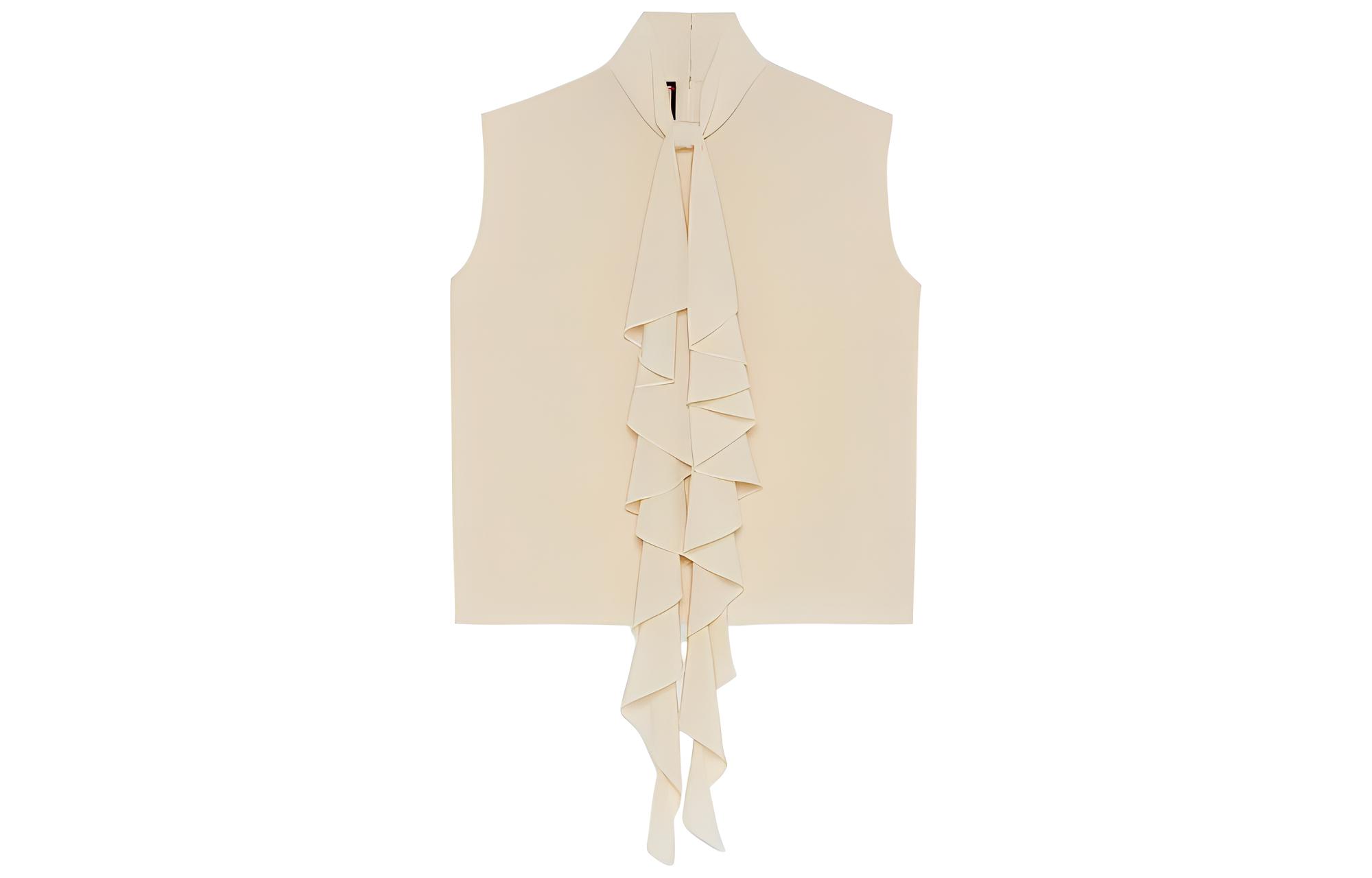 (Women) Gucci FW22 Sleeveless Tie-Neck Sun Shirt Beige 717017-ZAAOG-9205