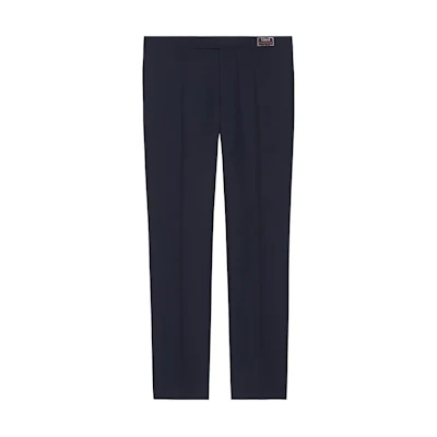(Women) Gucci FW22 Solid Blue Straight-Leg Knit Sweatpants 698748-ZAC3K-4240