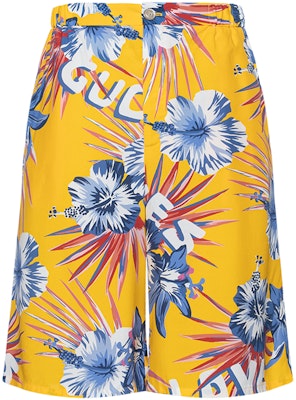(Women) Gucci FW22 Yellow Floral Print Button Straight Shorts 697957-ZAI5S-7637 Buy (Women) Gucci FW22 Yellow Floral Print Button Straight Shorts 697957-ZAI5S-7637