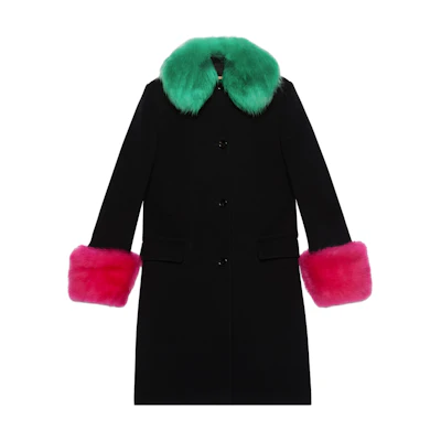 (Women) GUCCI FW23 Black Single-Breasted Coat with Front Pockets and Back Vent 770147-Z8BLJ-1043