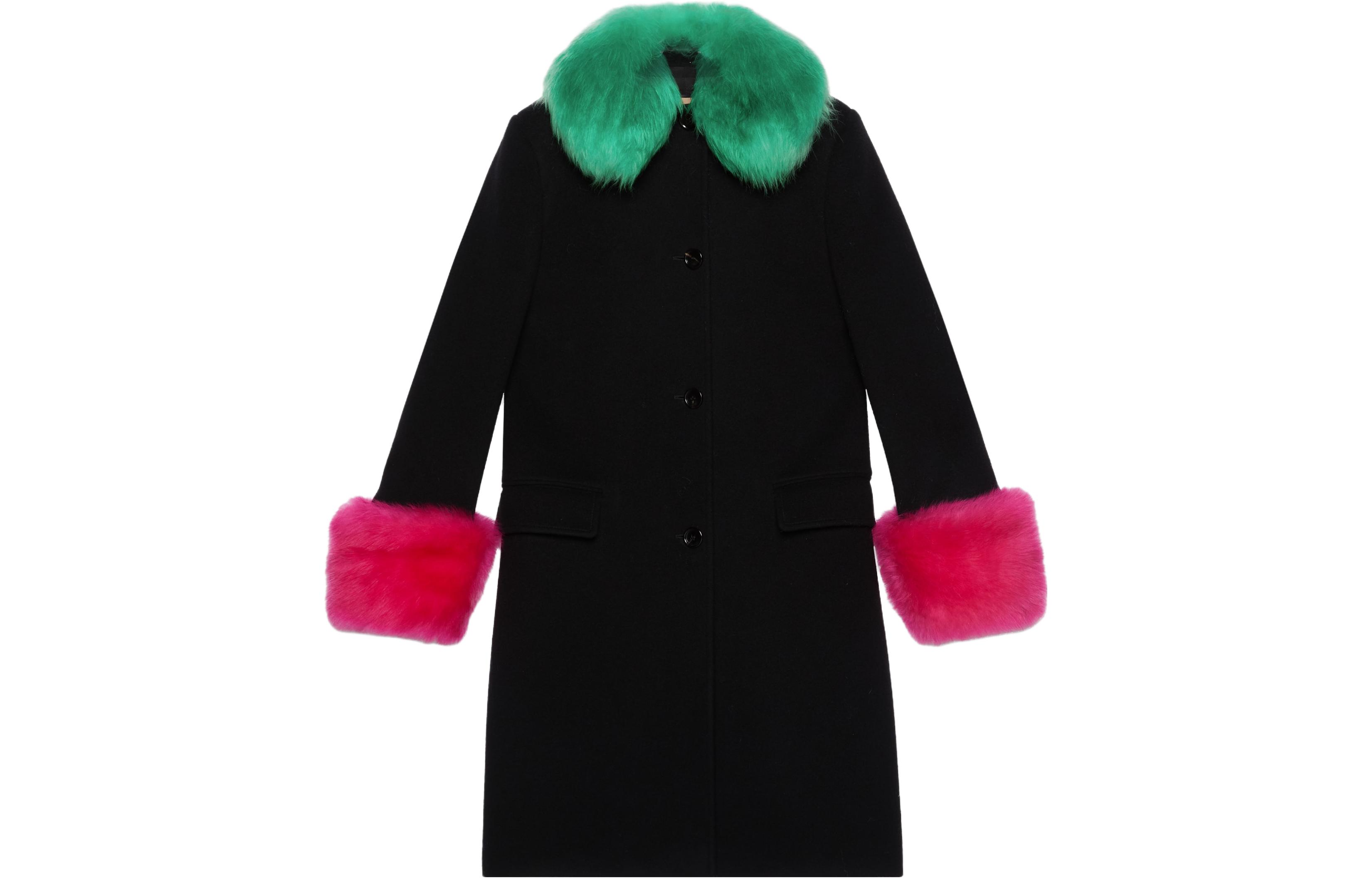 Order (W) GUCCI FW23 黑色單排扣大衣，配前口袋與背部開衩設計 770147-Z8BLJ-1043