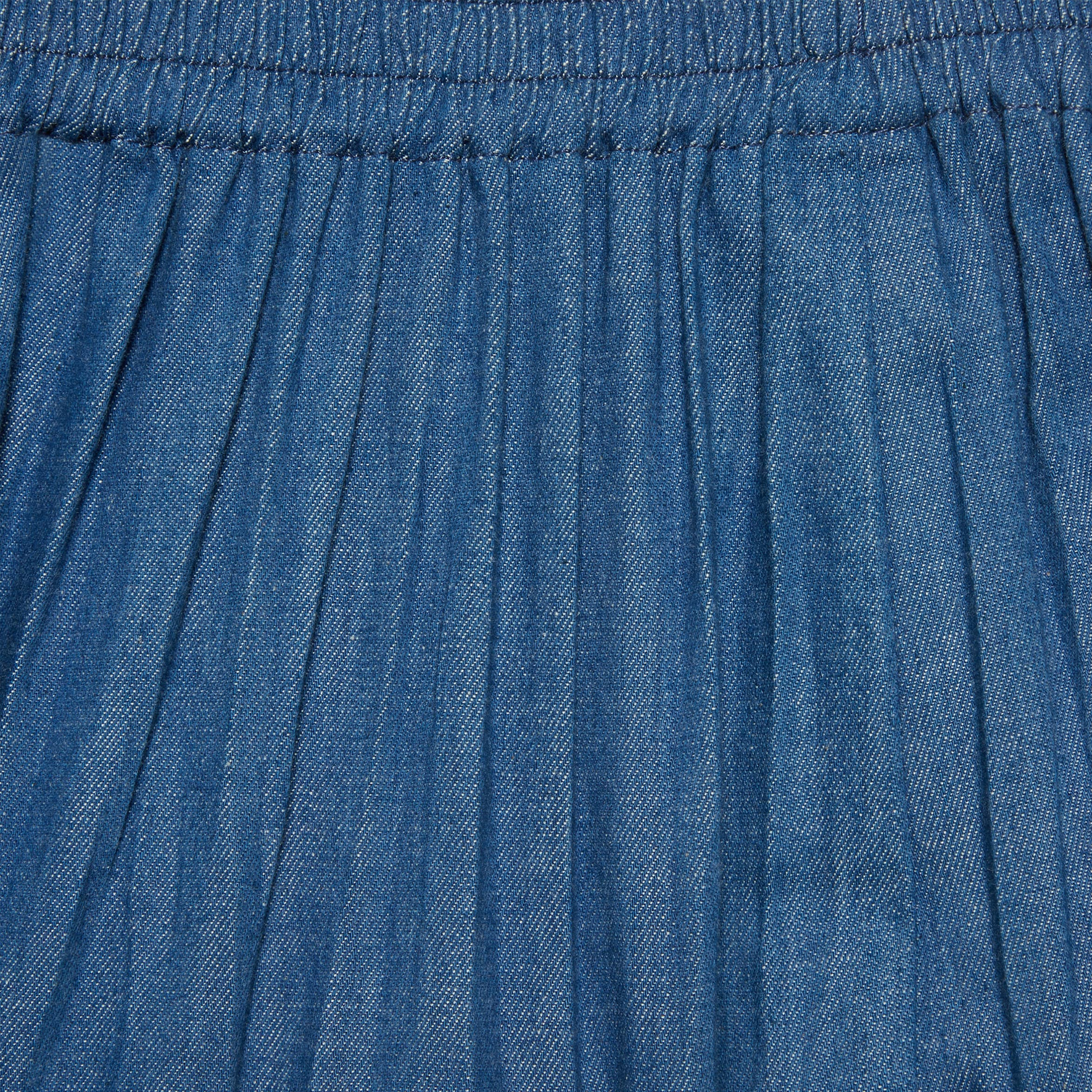 Details for (W) 구찌 FW23 블루 와이드레그 플리츠 버튼 데님 진. 748653-XDCNJ-4011