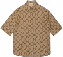 (Women) GUCCI FW23 Camel Classic Square Collar Long Sleeve Shirt. 754417-ZAHT5-2580 (Women) GUCCI FW23 Camel Classic Square Collar Long Sleeve Shirt. 754417-ZAHT5-2580